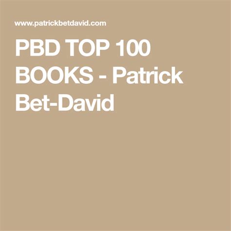 pbd top 100 books|Patrick Bet.